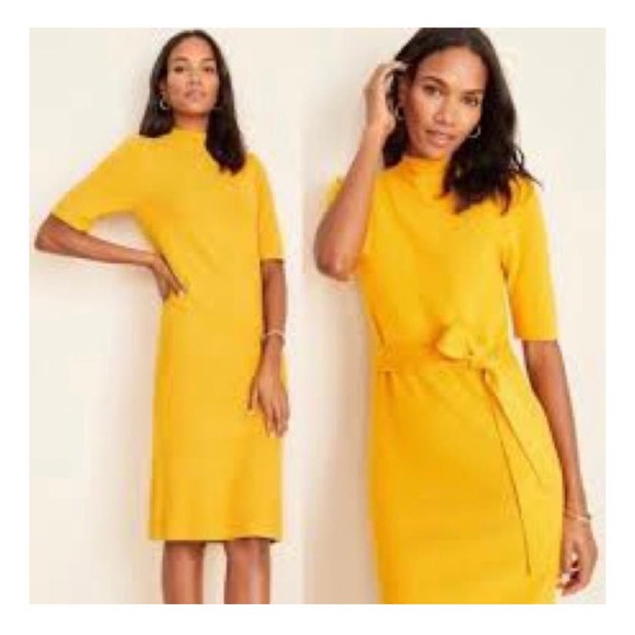 Ann Taylor Mustard Yellow Dress - Picture 2 of 10
